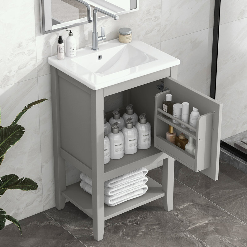 Rangement pour salle de bain Stauton, Gris