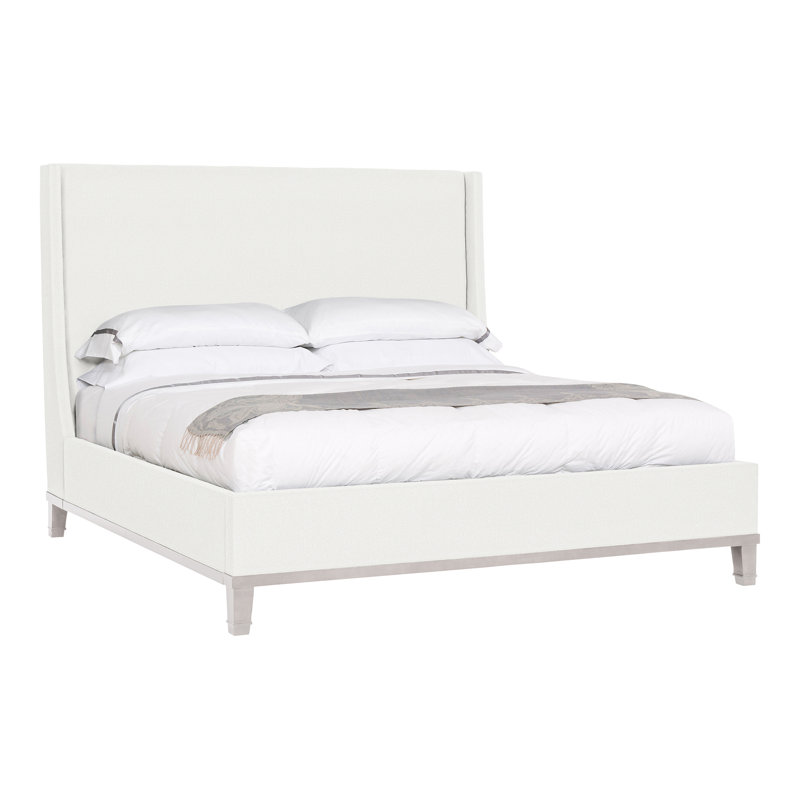 Michael Weiss Solid Wood Wingback Bed, Tuck Metal, Casa Blanca