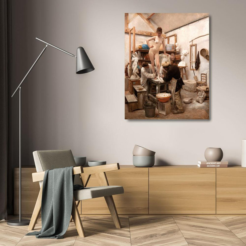 "Casting from Life" by  Edouard Dantan - Gallery Wrap Canvas Wall Art