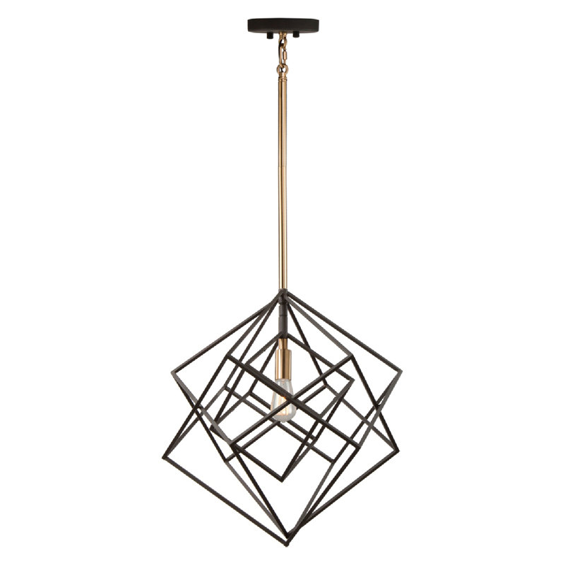 Luminaire suspendu géométrique 1 lumière Artistry, Or