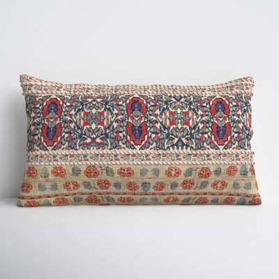 Thorin Embroidered Cotton Lumbar Throw Pillow