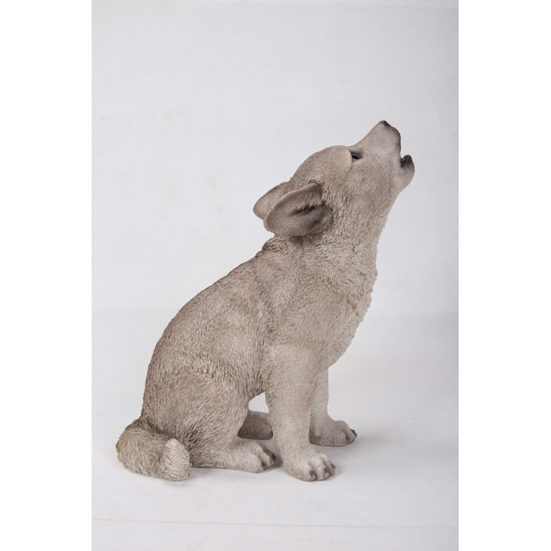 Howling Wolf Pup Statue