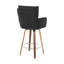 Swivel Upholstered Counter Stool with Solid Wood Frame-895773880