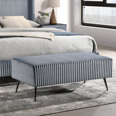 Banc rembourré en velours côtelé