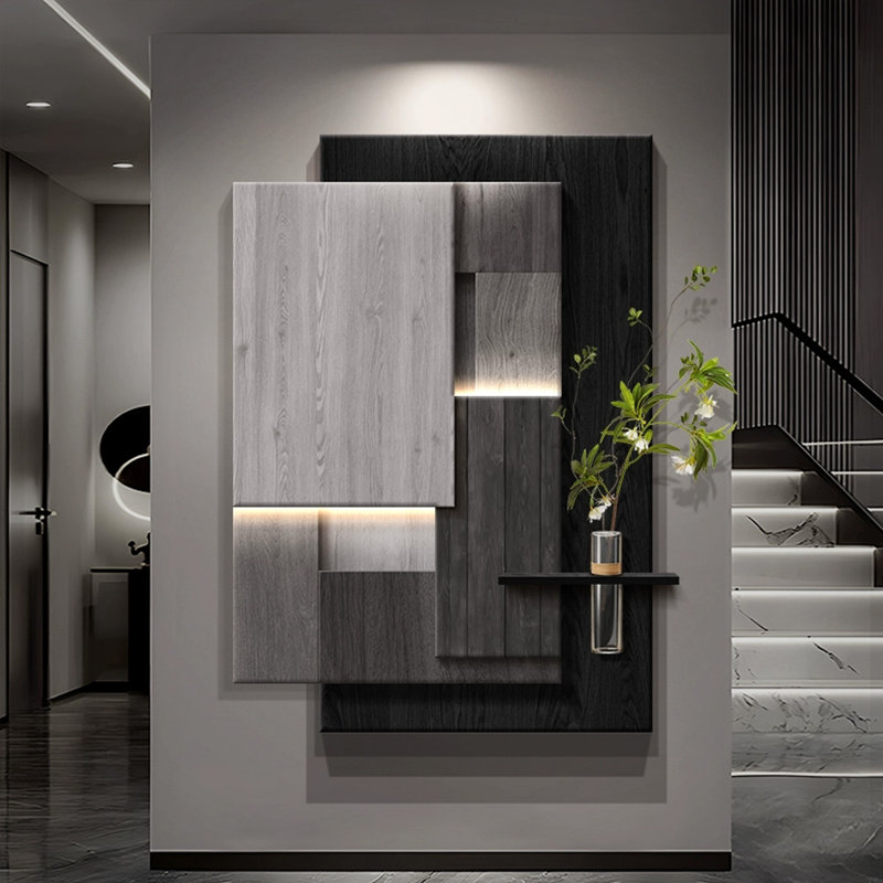 Black + Gray Rectangle Sandstone Wall art, Black/Gray, 31.5" H x 23.62" W