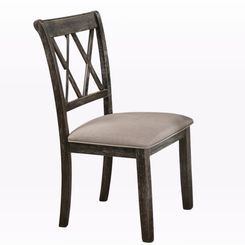 Chaise d'appoint en tissu gris anthracite et gris vieilli (lot de 2)
