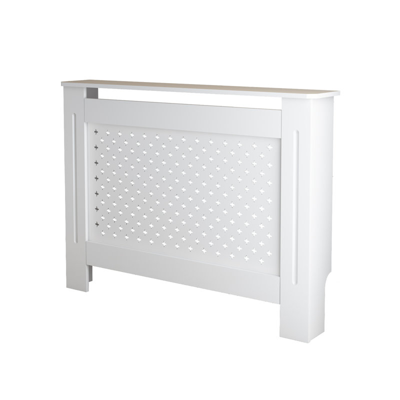 Couvercle de radiateur en panneau de fibres à densité moyenne, armoire chauffante décorative à panneau avant perforé avec tablette supérieure multifonctionnelle, enceinte de chauffage intérieure facile à assembler