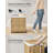 Laundry Hamper With Lid, 38.3 Gallons (145 L), Rolling Laundry Basket With Wheels, 2-Section Synthetic Rattan, Removable Liner, Bedroom, 21.7 X 15.7 X 26 Inches-1948439824