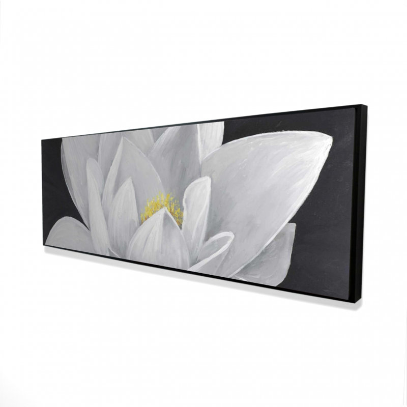 Overhead Lotus Flower Canvas | Botanical Frame Decor, 49.25" H x 17.25" W