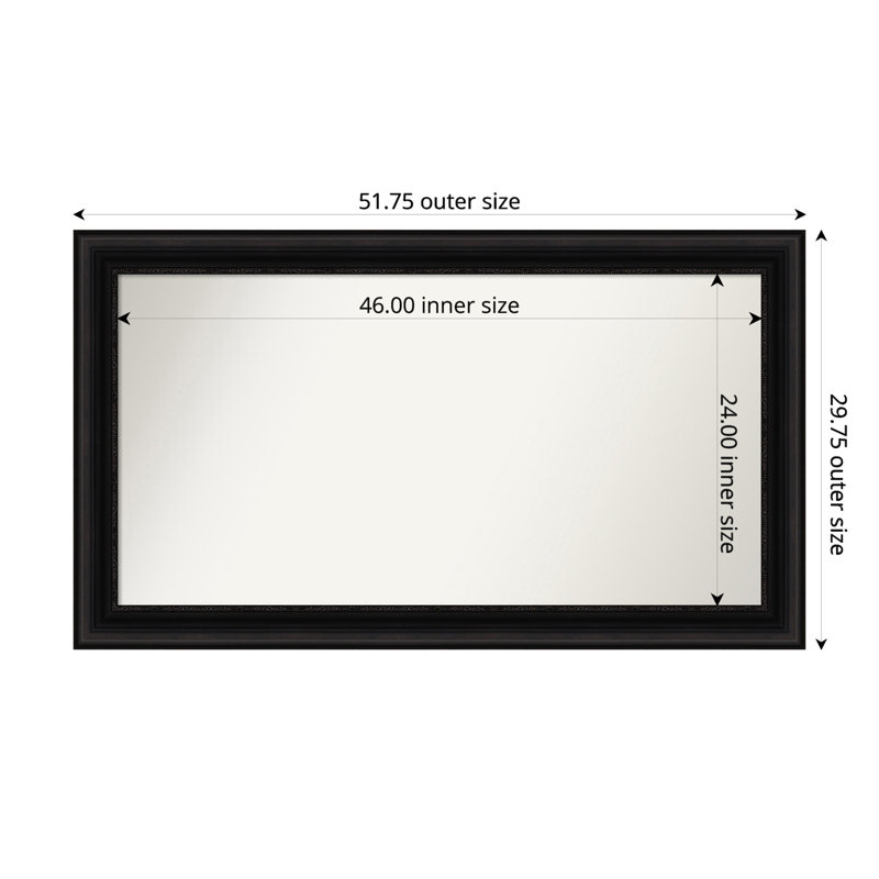 Miroir mural Senaiya, Rectangle, 29,75 po x 51,75 po