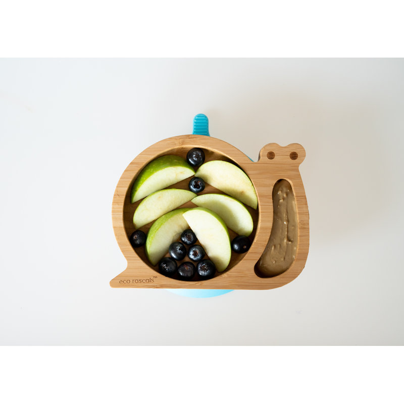 Bamboo Snail Plate, Blue