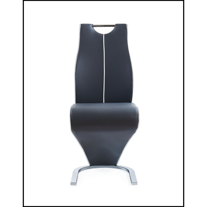 CHAISES ANNE GRISE (ensemble de 2) - Design élégant en zigzag pour un confort moderne et polyvalent, Gris
