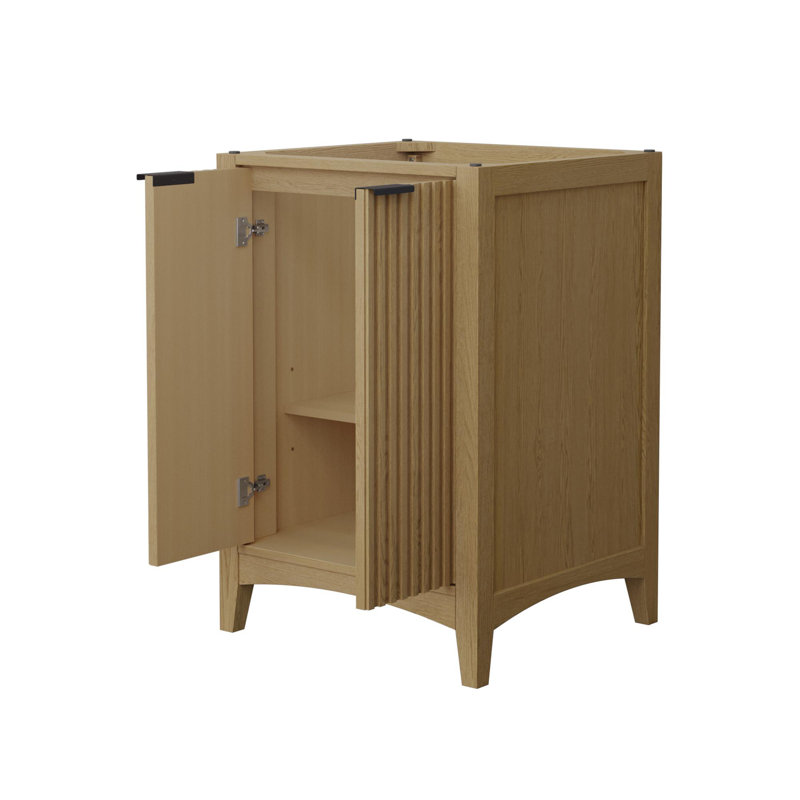 Palmilla 23.25" Freestanding Single Bathroom Vanity Base Only, Beige, Matte Black