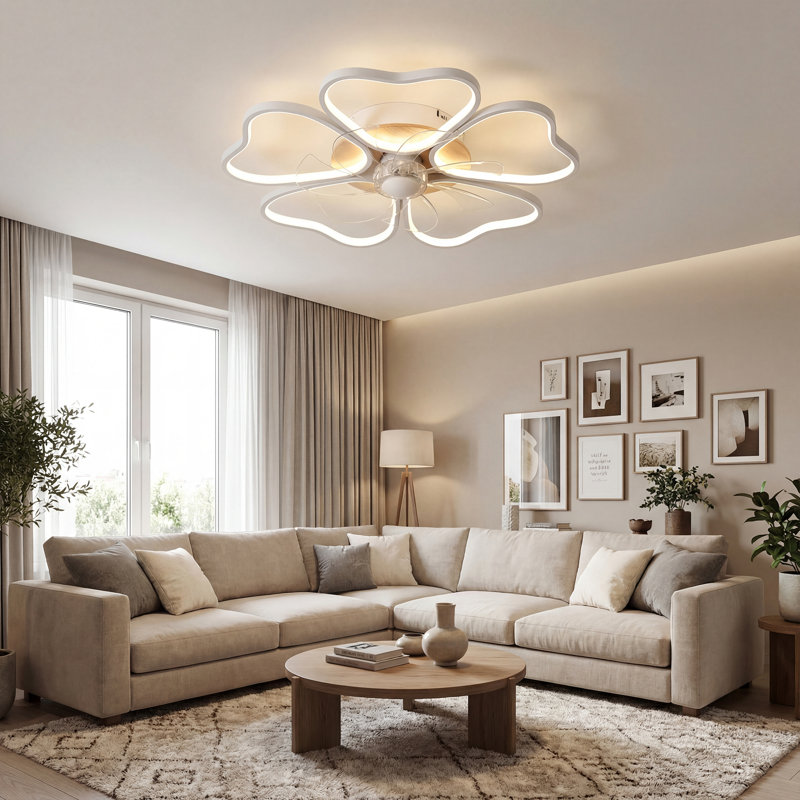 21.65'' Creative Heart-Shaped Ceiling Light With Fan