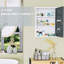 Armoire de rangement verrouillable pour salle de bain - Tablettes à 3 niveaux, fournitures médicales, pharmacie à finition grise blanche verrouillable, compartiment à tablettes, rouille