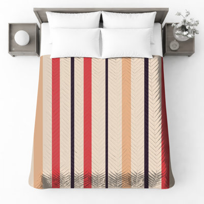 Multicolor Vertical Stripes Quilted Bedspread All Sizes