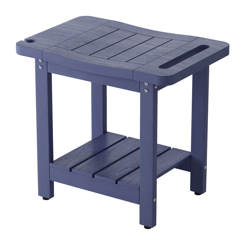 2-Tier Bathroom Shower Bench with  Shower Head Holder and Storage Space Curved Seat for Shaving Legs Foot Stool, Bath, Spa, Indoor or Outdoor Use