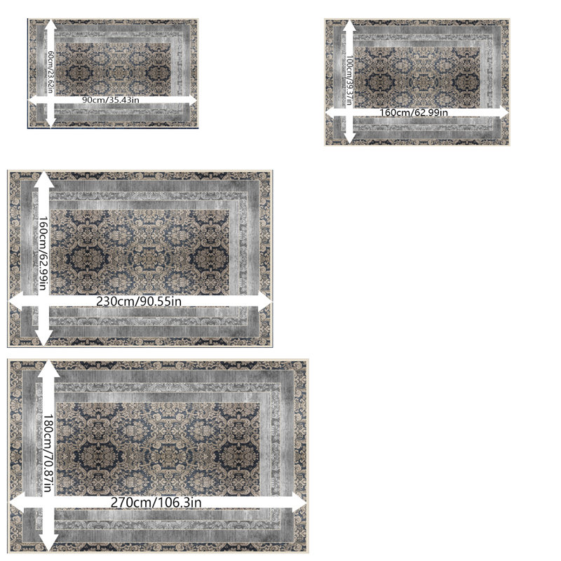 Tapis médaillon Traditional, 39 po x 63 po