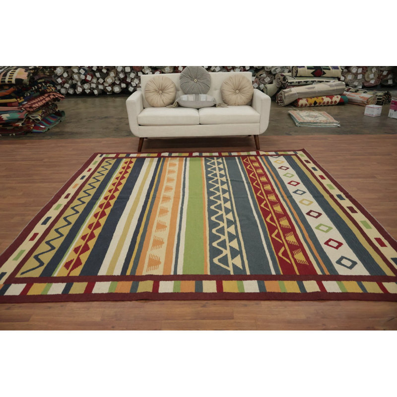 Handcrafted Wool Square Kilim Area Rug 8x8
