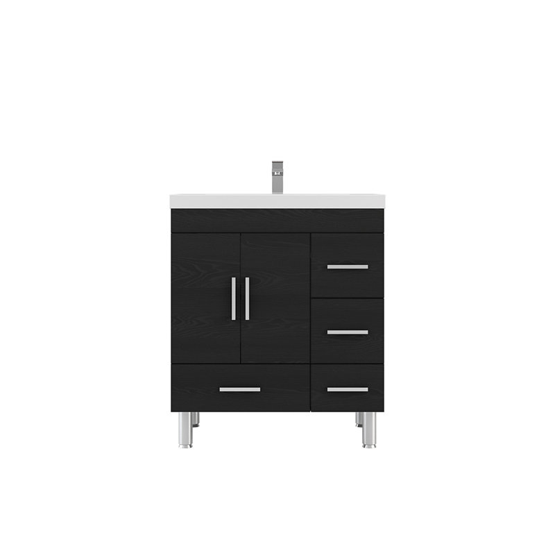 Ensemble de meuble-lavabo simple 30 po Roylene, Noir