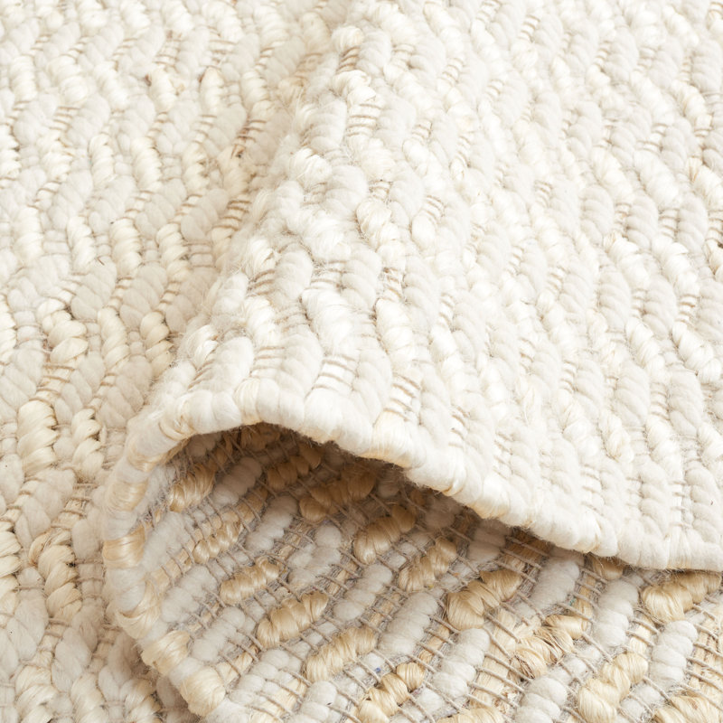 Tapis en jute / laine / coton tissé à la main Carlota, Rectangle 5 pi x 8 pi