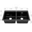 Belfry Kitchen Meena 490mm W Double Bowl Quartz Undermount Kitchen Sink with 1 Faucet Hole