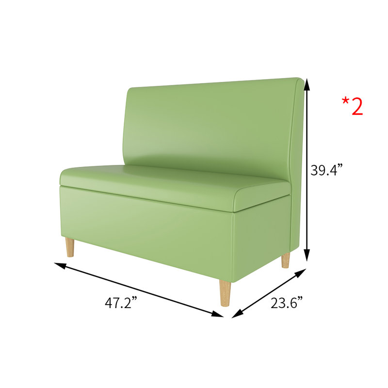 Banc de rangement rembourré en similicuir Cafe