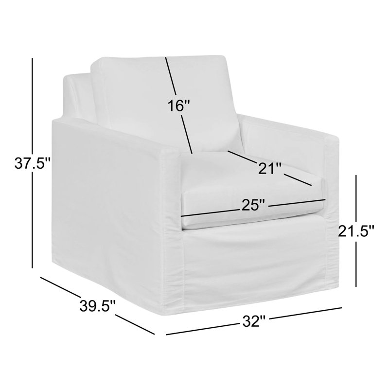 Savannah Swivel Armchair, Classic Bleach White Twill