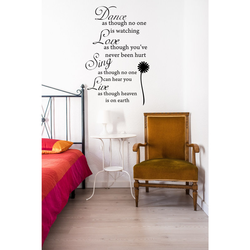 Danse, amour, chant, vinyle, adhésif décoratif, citation inspirante, pour la maison, la chambre à coucher ou le bureau, Rouge