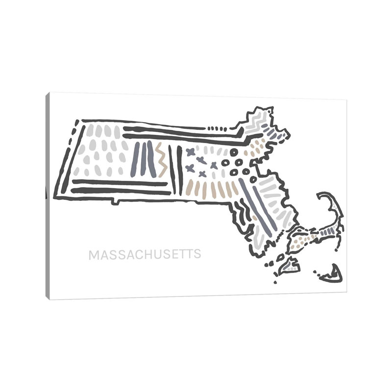 Massachusetts 1 Piece Wrapped Canvas Wall Art, 20.32 cm H x 30.48 cm W