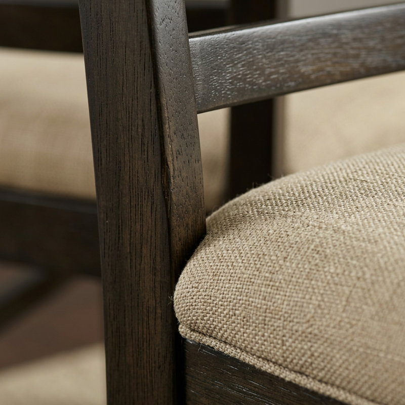 Ensemble de salle à manger rectangulaire 7 pièces en bois massif couleur cappuccino avec 6 chaises rembourrées en microfibre Parfait