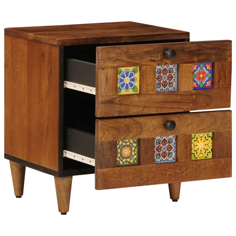40cm W Solid Wood Bedside Table