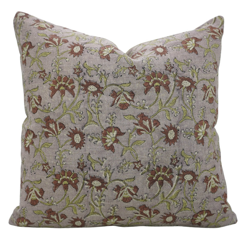 Housse de coussin décorative à motif de main Fab divine Elegant, Nayaab, rose, H 20 po x l 14 po, Forme rectangulaire