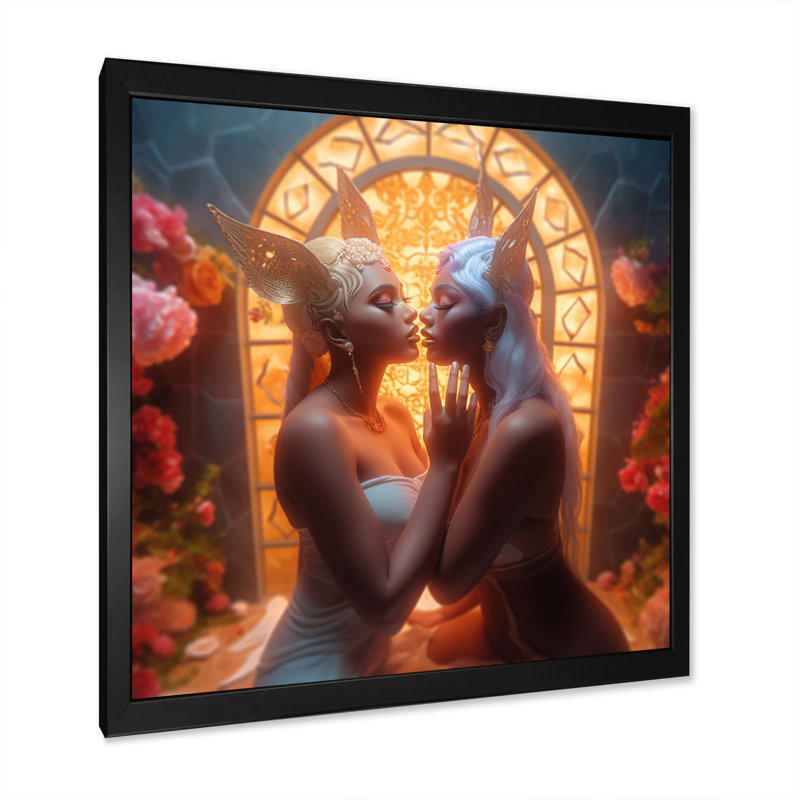 Verna - reproduction sur toile, H 30 po x l 30 po x P 1 po, Cadre simple noir