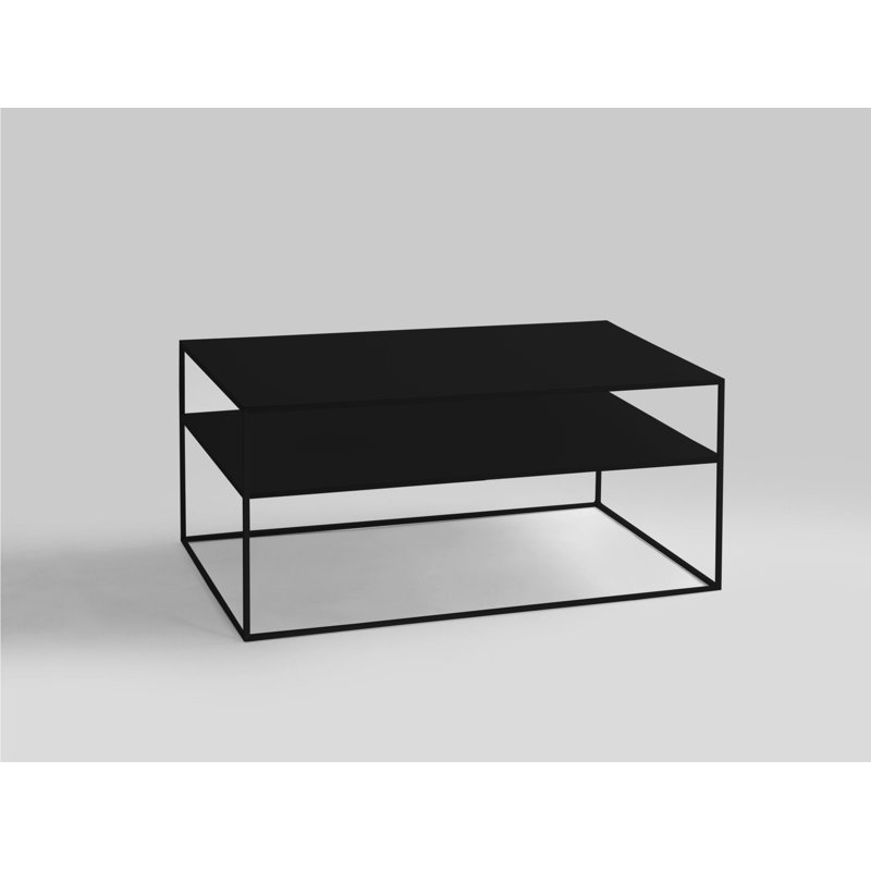 Priya Frame Coffee Table with Storage, Black