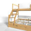 Lit superposé avec escalier de rangement et tiroirs sous le lit, structure de lit superposé en bois massif-934109452