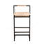 Ensemble de 2 tabourets de bar en jacinthe d'eau tissés avec chaises à hauteur de comptoir pour la cuisine, la maison et le bureau (jacinthe d'eau avec dossier)-1592387015