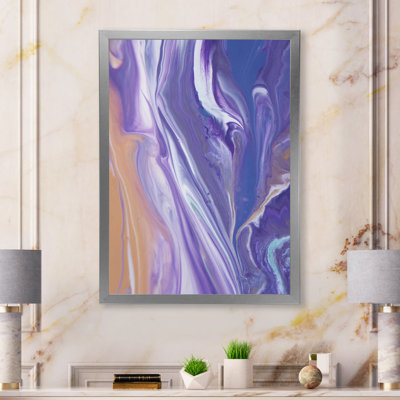 Marbre mauve luxueux, art fluide - décoration murale moderne sur toile