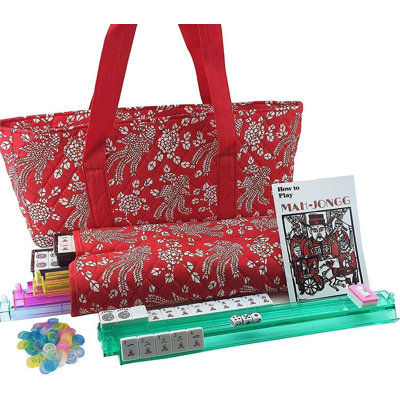 American Mahjong Set Red Flower
