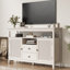 Azarius Boho Storage Coffee Bar Cabinet with Natural Rattan Doors