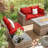 Outdoor 4" Thick Replacement Cushion Set Seat/Back Cushion (Set Of 3 Seats , 3 Backs , 2 Short Backs)-1775352327