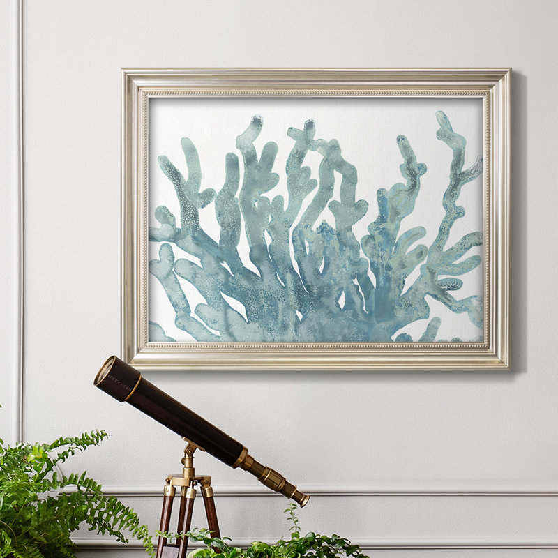Blue Macro Coral III - reproduction d'art sur toile encadrée, H 23 po x l 32 po x P 2,5 po