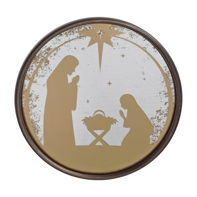 Miroir avec crèche de Noël Nativité 10 po