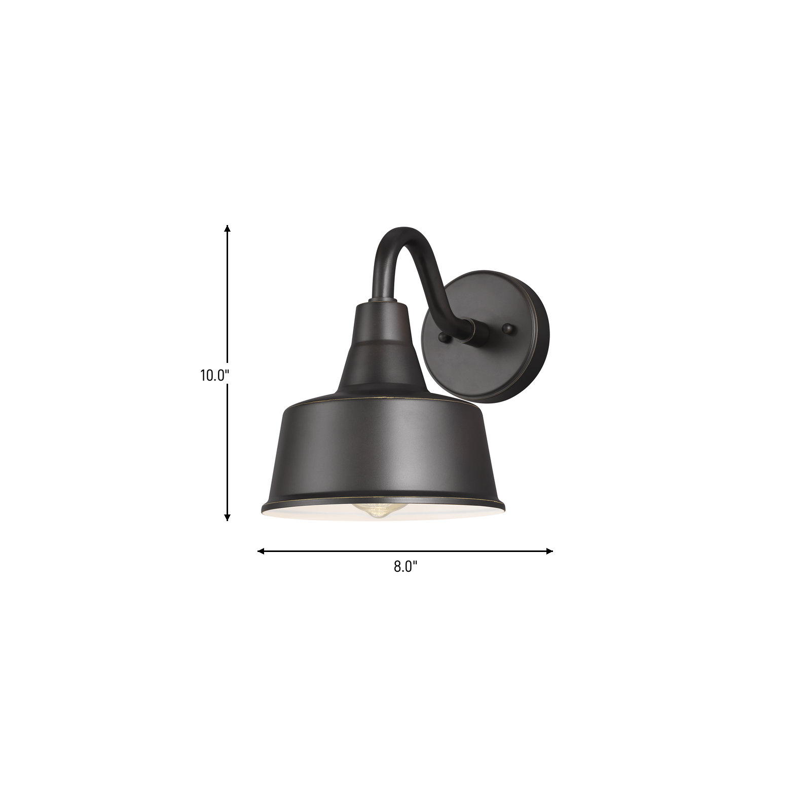 Blakeston Single Light Bell Outdoor Wall Light, 10" H x 8" W x 8" D, No, Antique Bronze