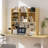 Furnier Desktop Bookshelf With 7-compartment Organizer & Grid Panel-460446334