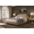 Modern Curved Upholstered Low Profile Platform Bed with Rounded Headboard-94602564-123084281