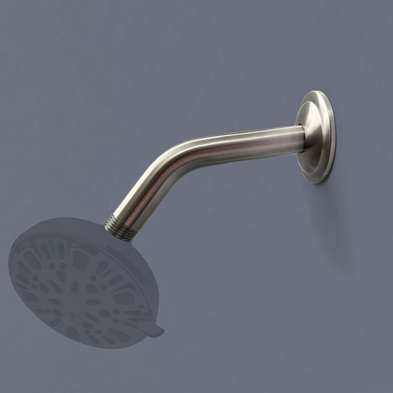 1/2 NPT × 4,8 po Bras de douche mural rond avec bride Sure Grip en nickel brossé (paquet de 1)