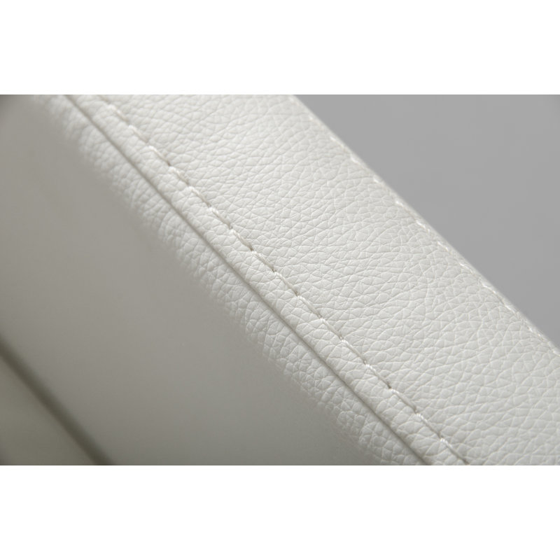 Chaise de salle à manger rembourrée Docila, Similicuir blanc pâte
