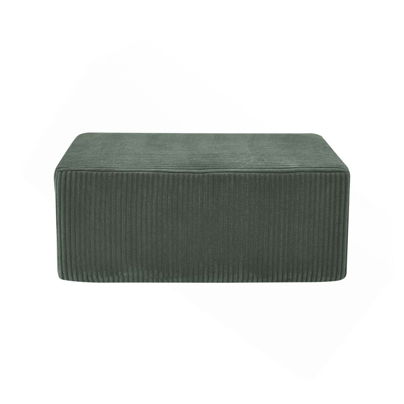 Repose-pieds rembourré en velours côtelé entièrement compressé: confort instantané sans assemblage, matériau durable, extension de siège ou de canapé polyvalente, fabrication en mousse robuste