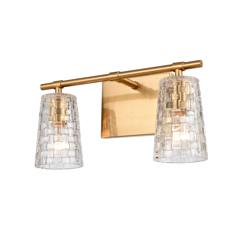 Forville 15'' Wide 2-Light Vanity Light - Satin Brass, Brass, 2 Lights, 8" H x 15" W x 6" D
